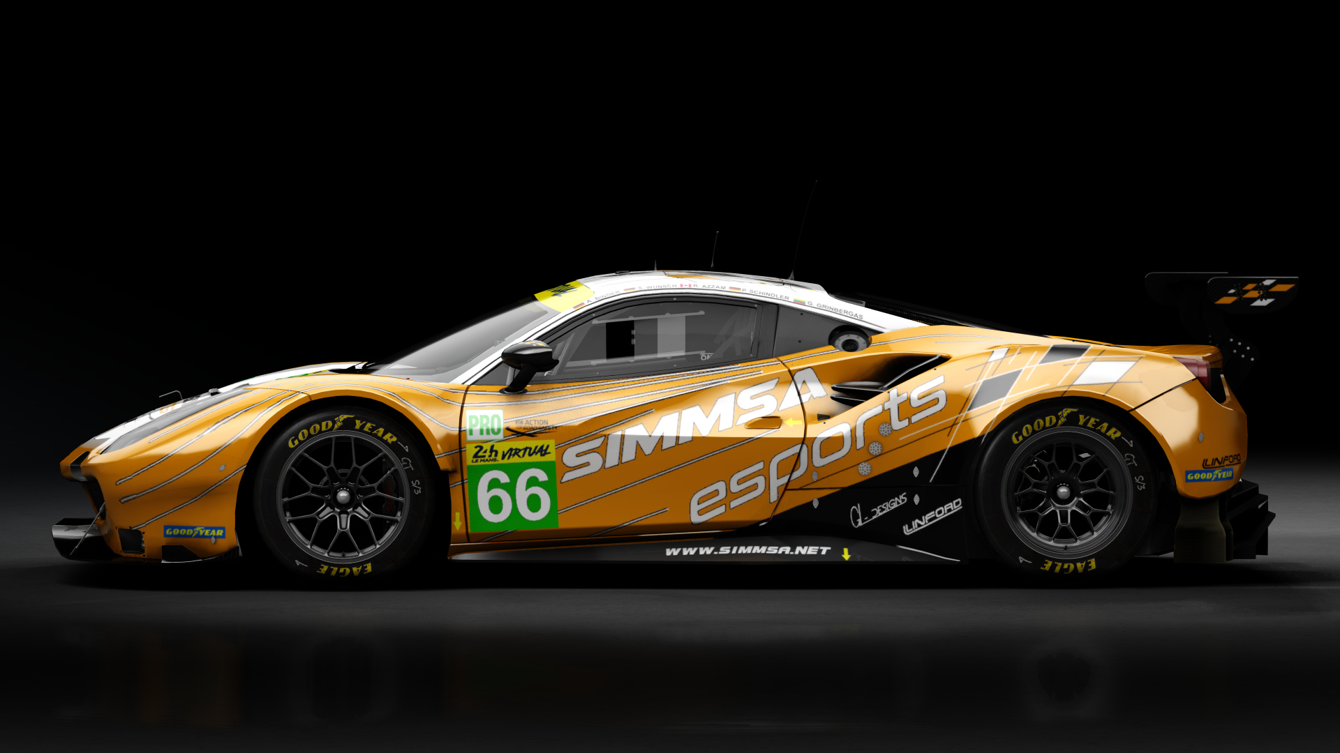 2018 Ferrari 488 GTE Evo Le Mans Spec [Michelotto], skin 2023 #66 SIMMSA Esports LM24 VIRTUAL